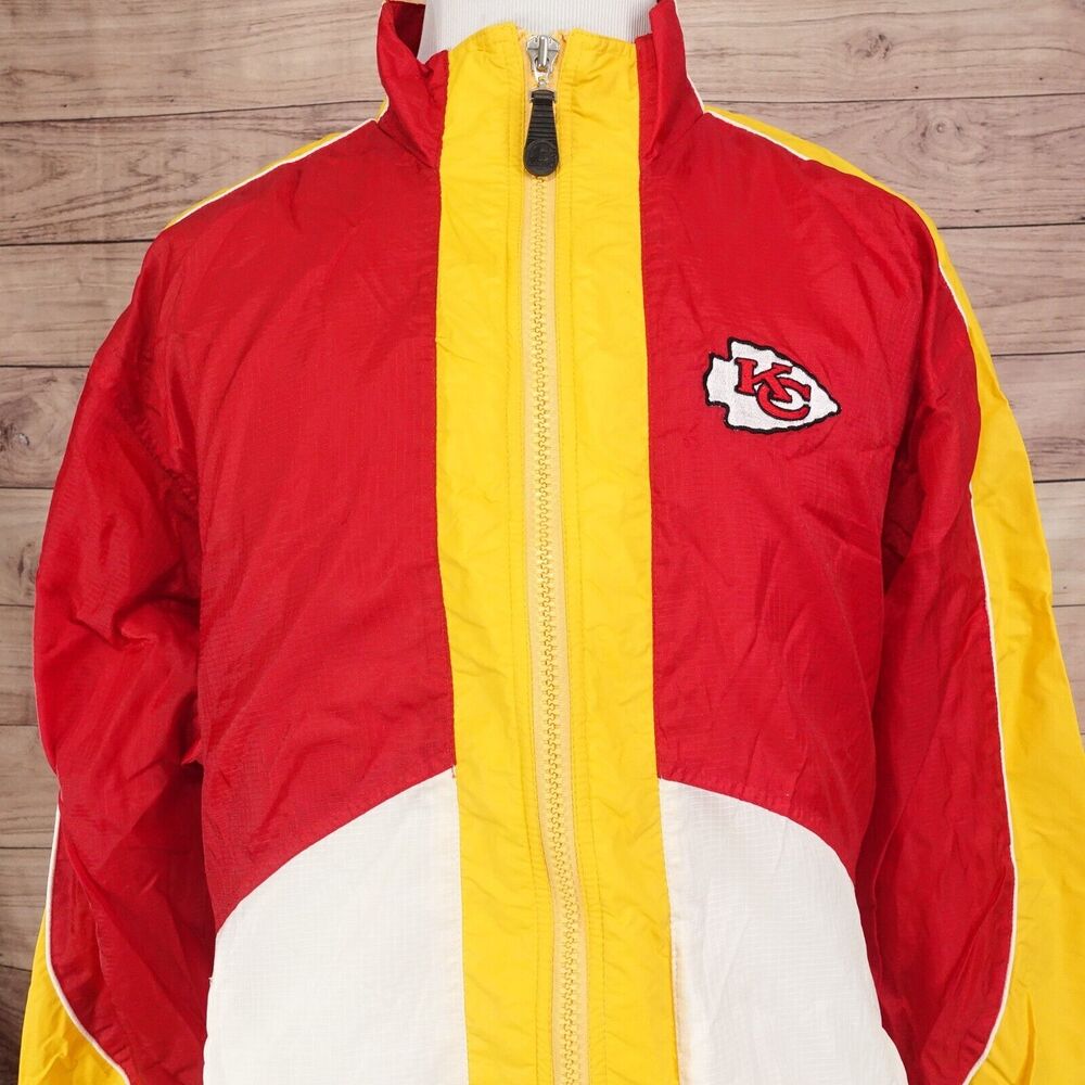 VINTAGE Starter BRAND Kansas City Chiefs Star Windbreaker Jacket Red Size M